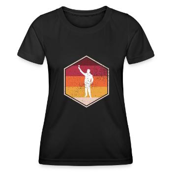 Hipster Glazier Hexagon Design - Frauen Funktions-T-Shirt - Schwarz - Vorne - AI Model Female 172 light (172cm)