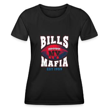 Bills NY Mafia Football - Frauen Funktions-T-Shirt - Schwarz - Vorne - AI Model Female 172 light (172cm)