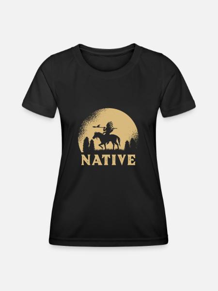 Indianer - Frauen Funktions-T-Shirt - Schwarz