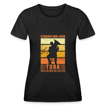Tuba - Frauen Funktions-T-Shirt - Schwarz - Vorne - AI Model Female 172 light (172cm)