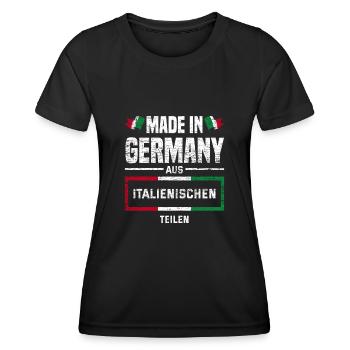 Italien Italiener - Frauen Funktions-T-Shirt - Schwarz - Vorne - AI Model Female 172 light (172cm)