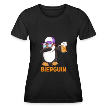 Beerguin Bier Pinguin Party Festival - Frauen Funktions-T-Shirt - Schwarz - Vorne - AI Model Female 172 light (172cm)