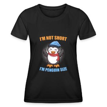 Not small only penguin size Penguin Size - Women's Functional T-Shirt - black - Front - AI Model Female 172 light (172cm)