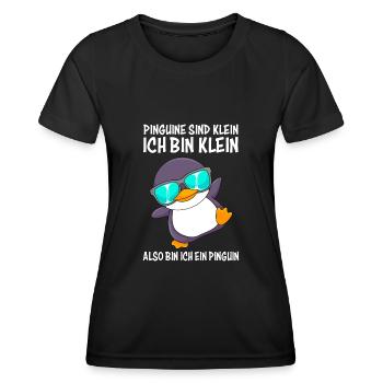 Pinguine sind klein ich bin klein kleiner Freund - Frauen Funktions-T-Shirt - Schwarz - Vorne - AI Model Female 172 light (172cm)