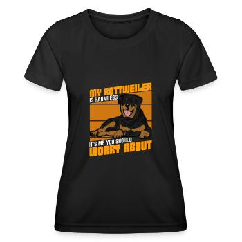 Funny Rottweiler Dog Gift - Women's Functional T-Shirt - black - Front - AI Model Female 172 light (172cm)