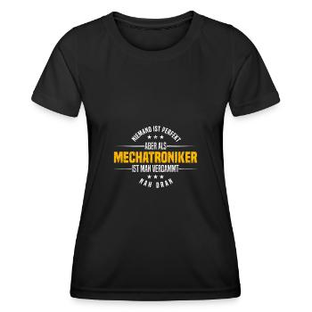 Mechatroniker - Frauen Funktions-T-Shirt - Schwarz - Vorne - AI Model Female 172 light (172cm)