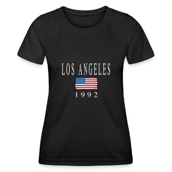 Los Angeles Venice Beach - T-shirt sport Femme - noir - Devant - AI Model Female 172 light (172cm)