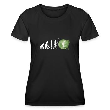Climatologue Climatologie Empreinte CO2 - T-shirt sport Femme - noir - Devant - AI Model Female 172 light (172cm)