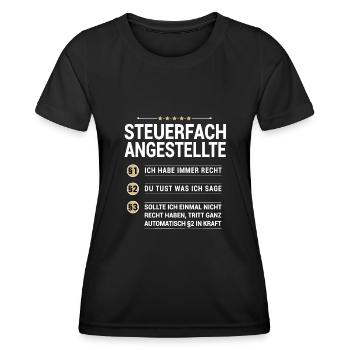 Commis aux impôts Profession propre paragraphes - T-shirt sport Femme - noir - Devant - AI Model Female 172 light (172cm)
