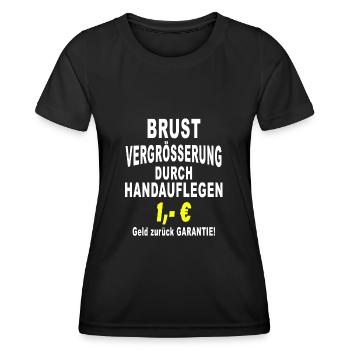 Augmentation mammaire par imposition des mains Remboursement - T-shirt sport Femme - noir - Devant - AI Model Female 172 light (172cm)