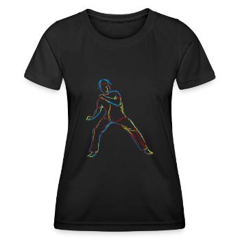Capoeira brasilianischer Kampfsport - Frauen Funktions-T-Shirt - Schwarz - Vorne - AI Model Female 172 light (172cm)