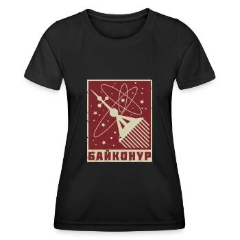 Baïkonour Union soviétique Russie Communisme - T-shirt sport Femme - noir - Devant - AI Model Female 172 light (172cm)