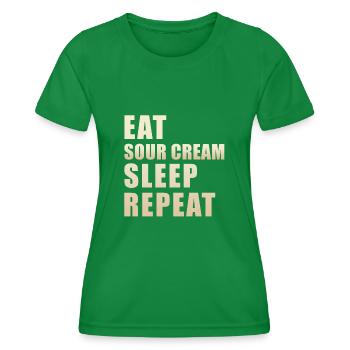 Crème aigre - T-shirt sport Femme - vert - Devant - AI Model Female 172 dark (172cm)