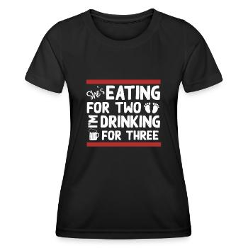 Annonce de grossesse - T-shirt sport Femme - noir - Devant - AI Model Female 172 light (172cm)