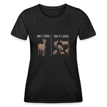 Ziege, Ziegen, Ziegenliebhaber - Frauen Funktions-T-Shirt - Schwarz - Vorne - AI Model Female 172 light (172cm)