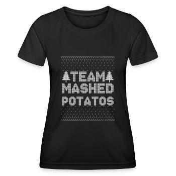 Kartoffelpüree Kartoffelbrei Kartoffel - Frauen Funktions-T-Shirt - Schwarz - Vorne - AI Model Female 172 light (172cm)