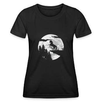 Cavalier Équitation Équitation - T-shirt sport Femme - noir - Devant - AI Model Female 172 light (172cm)