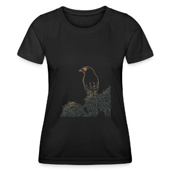 Oiseau Forêt Arbre Oiseau Motif Nature Animal Motif - T-shirt sport Femme - noir - Devant - AI Model Female 172 light (172cm)