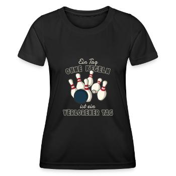 A day without bowling is a lost day - Women's Functional T-Shirt - black - Front - AI Model Female 172 light (172cm)