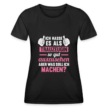 Trauzeugin - Frauen Funktions-T-Shirt - Schwarz - Vorne - AI Model Female 172 light (172cm)