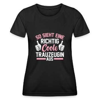 Coole Trauzeugin - Frauen Funktions-T-Shirt - Schwarz - Vorne - AI Model Female 172 light (172cm)