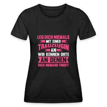 Trauzeugin - Frauen Funktions-T-Shirt - Schwarz - Vorne - AI Model Female 172 light (172cm)