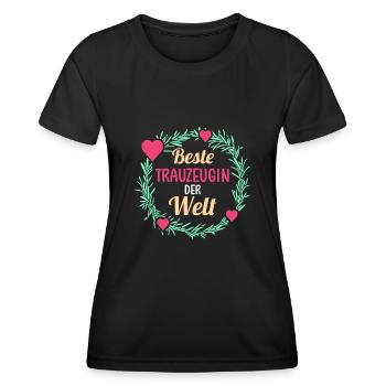 Trauzeugin - Frauen Funktions-T-Shirt - Schwarz - Vorne - AI Model Female 172 light (172cm)