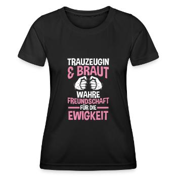 Trauzeugin - Frauen Funktions-T-Shirt - Schwarz - Vorne - AI Model Female 172 light (172cm)