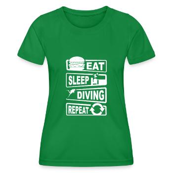 Chemise de plongée pour hommes - T-shirt sport Femme - vert - Devant - AI Model Female 172 dark (172cm)
