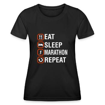Funny Marathon Bday Gift - Frauen Funktions-T-Shirt - Schwarz - Vorne - AI Model Female 172 light (172cm)