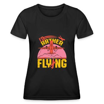 Avion Avion Avion Aéroport - T-shirt sport Femme - noir - Devant - AI Model Female 172 light (172cm)