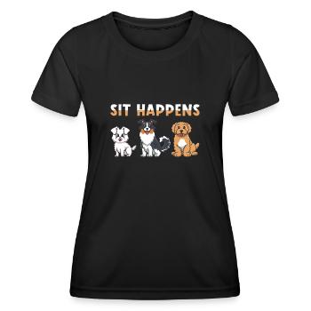 Agilité du chien - T-shirt sport Femme - noir - Devant - AI Model Female 172 light (172cm)