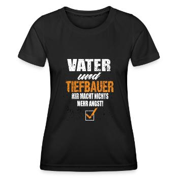 Vater und Tiefbauer - Frauen Funktions-T-Shirt - Schwarz - Vorne - AI Model Female 172 light (172cm)