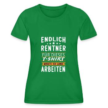 ENDLICH RENTNER - Frauen Funktions-T-Shirt - Kelly Green - Vorne - AI Model Female 172 dark (172cm)