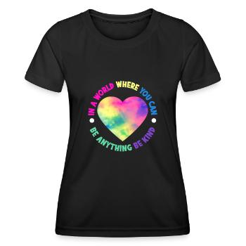 Convivialité Inclusion Diversité Anti-intimidation - T-shirt sport Femme - noir - Devant - AI Model Female 172 light (172cm)