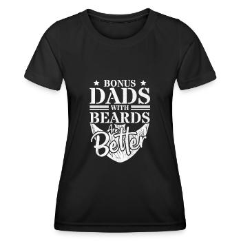 Bonus Dads Beards Better Bärtiger Stiefvater - Frauen Funktions-T-Shirt - Schwarz - Vorne - AI Model Female 172 light (172cm)