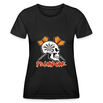 Fléchettes disant C’est un jeu d’ avec flèche de fléchette - T-shirt sport Femme - noir - Devant - AI Model Female 172 light (172cm)