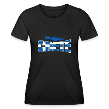 Kreta Griechenland Flagge Crete - Frauen Funktions-T-Shirt - Schwarz - Vorne - AI Model Female 172 light (172cm)