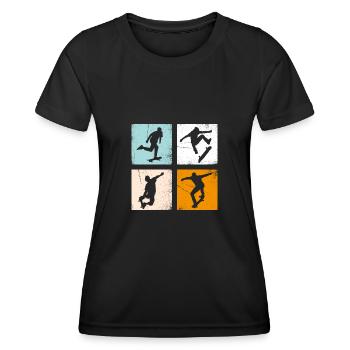 Cadeau Vintage Retro Skater - T-shirt sport Femme - noir - Devant - AI Model Female 172 light (172cm)