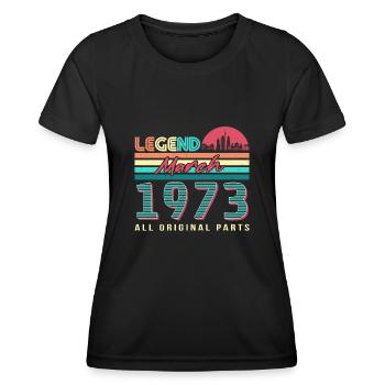 March 1973 Retro Original - Women's Functional T-Shirt - black - Front - AI Model Female 172 light (172cm)