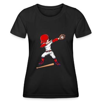 Amateurs de sports de baseball Cadeaux baseballer - T-shirt sport Femme - noir - Devant - AI Model Female 172 light (172cm)
