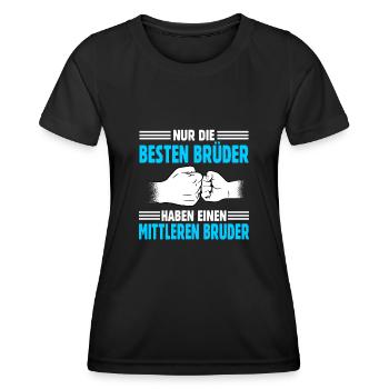 Brüder Mittlerer Bruder - Frauen Funktions-T-Shirt - Schwarz - Vorne - AI Model Female 172 light (172cm)