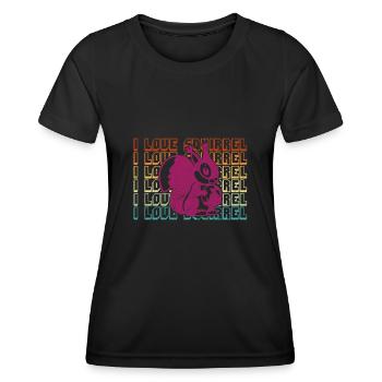 Écureuil Disant que j’aime Écureuil Écureuil Écureuil Écureuil - T-shirt sport Femme - noir - Devant - AI Model Female 172 light (172cm)