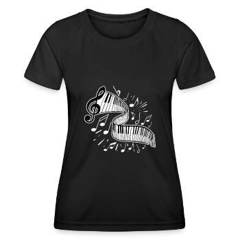 Pianiste - T-shirt sport Femme - noir - Devant - AI Model Female 172 light (172cm)