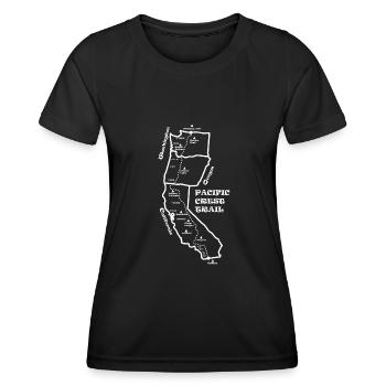 Pacific Crest Trail, Wandern - Frauen Funktions-T-Shirt - Schwarz - Vorne - AI Model Female 172 light (172cm)