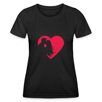 Heart | Valentines Day - Frauen Funktions-T-Shirt - Schwarz - Vorne - AI Model Female 172 light (172cm)