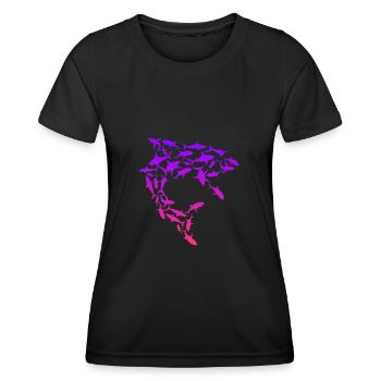 Shark Swarm Save the Sharks - Women's Functional T-Shirt - black - Front - AI Model Female 172 light (172cm)