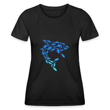 Shark Swarm Save the Sharks - Women's Functional T-Shirt - black - Front - AI Model Female 172 light (172cm)