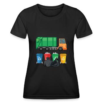 Recycler les camions à ordures Réutiliser Planet Save - T-shirt sport Femme - noir - Devant - AI Model Female 172 light (172cm)