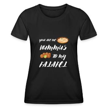 Chickpeas Hummus Tahini Falafel Pita And - Women's Functional T-Shirt - black - Front - AI Model Female 172 light (172cm)